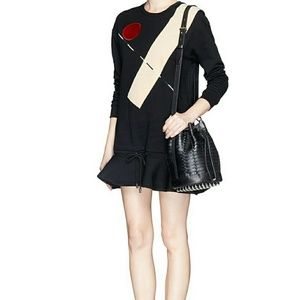 Cocurata Abstract Dot Fleece Sweater Dress,